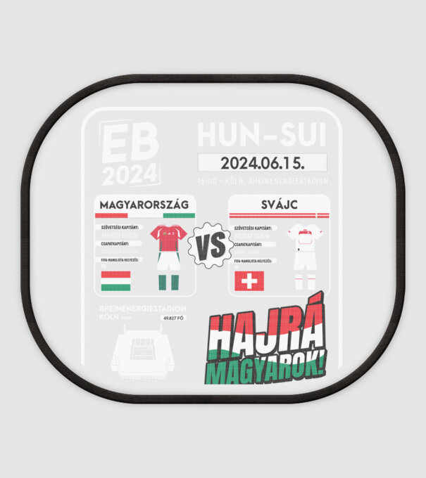 Futball EB 2024 MAGYAR-SVÁJC minta fehér pólón