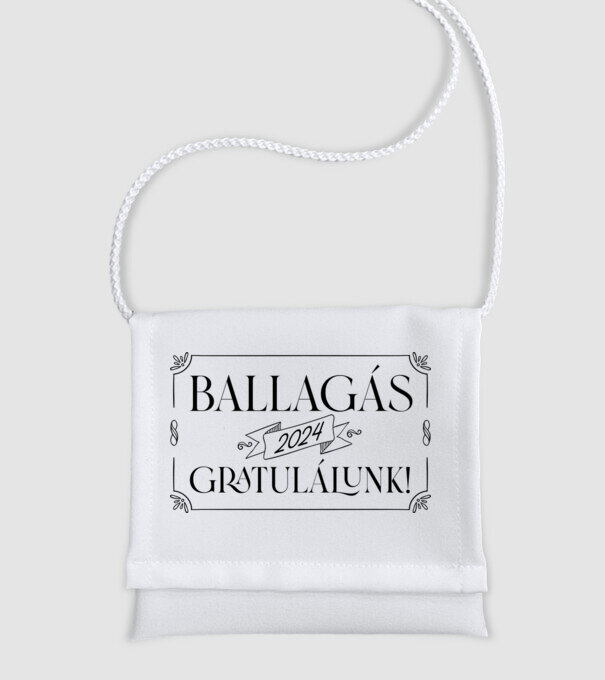Ballagási tarisznya minta minta fehér pólón