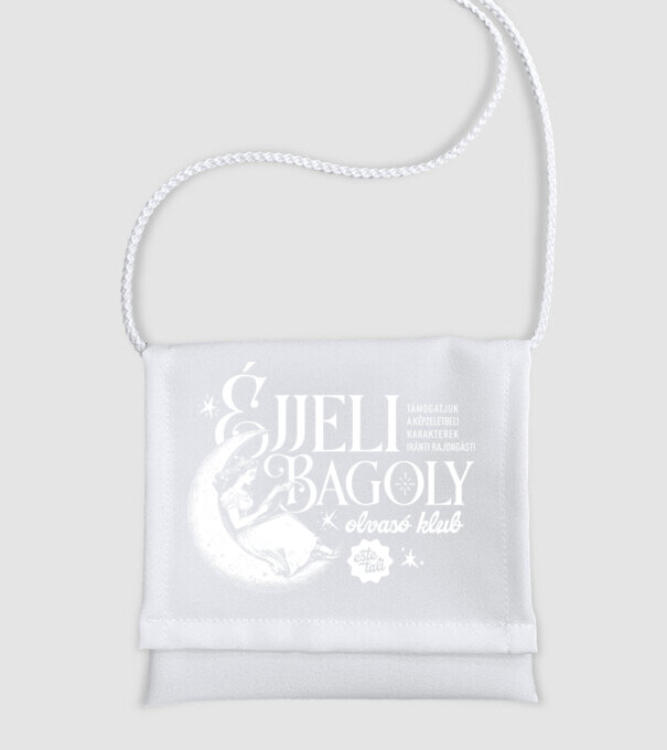 Éjjeli bagoly olvasóklub minta fehér pólón
