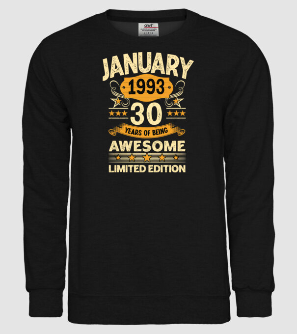 January 1993 30 years of being limited edition minta fekete pólón