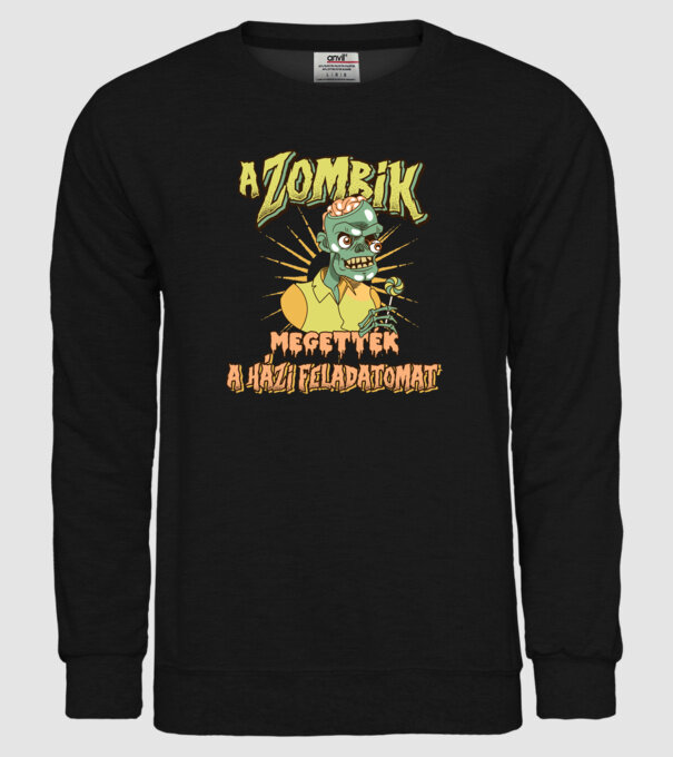 A zombik megették a HÁZIMAT minta fekete pólón