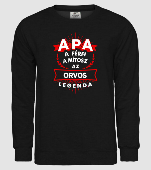 APA a férfi a mítosz a legenda...ORVOS minta fekete pólón