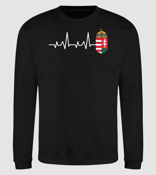 Címer heartbeat minta fekete pólón
