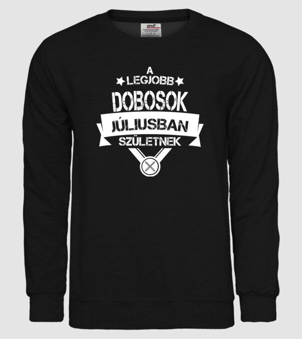 Csillagos legjobb szülinapos dobosok JÚLIUS minta fekete pólón