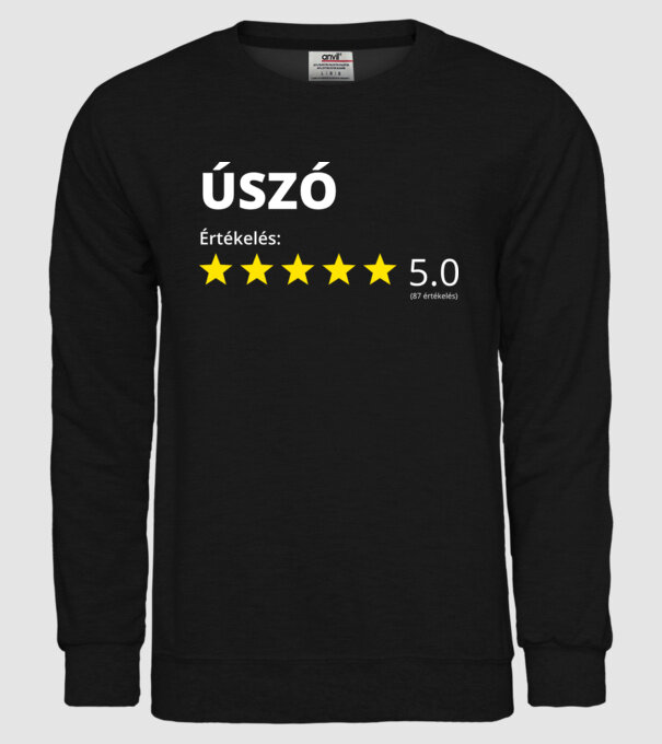 Értékelés 5_ÚSZÓ minta fekete pólón