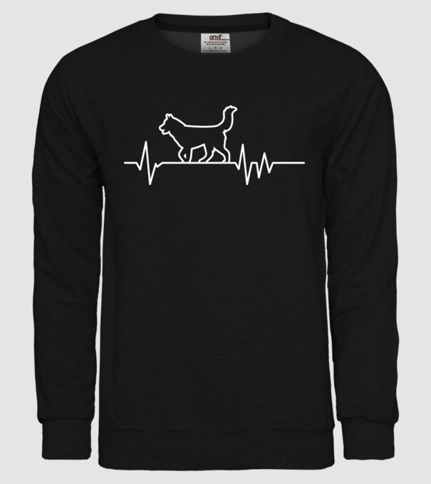 Heartbeat line Husky minta fekete pólón