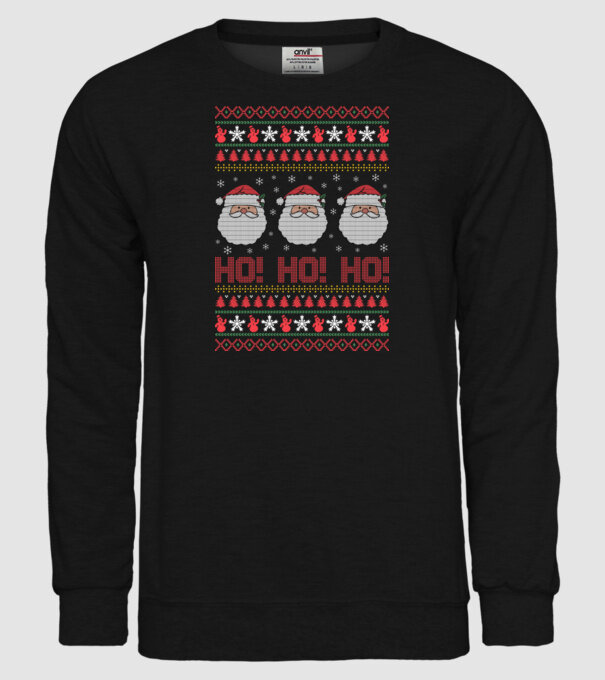 Ho-Ho-Ho minta fekete pólón