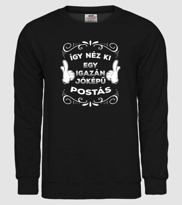 Így Néz ki egy JÓKÉPŰ POSTÁS minta fekete pólón