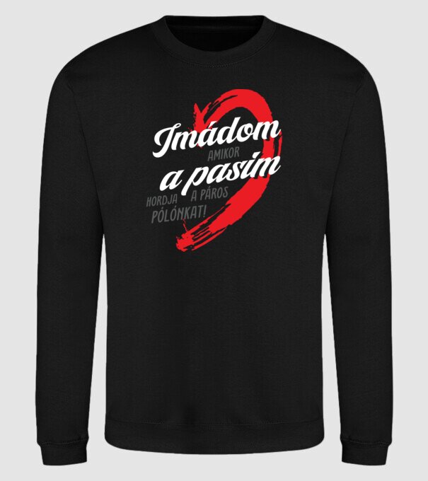 Imádom a pasim minta fekete pólón