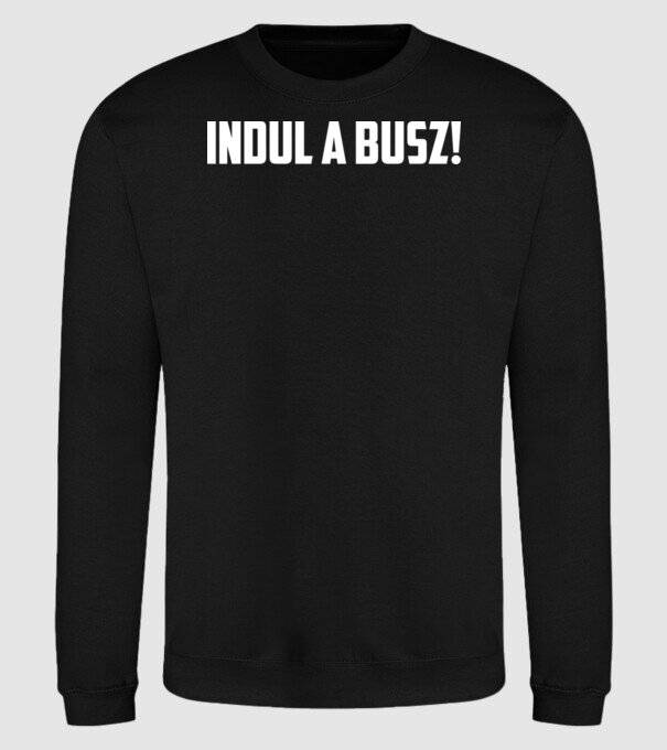 Indul a busz Szurkolói póló minta fekete pólón