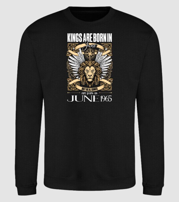 KINGS ARE BORN 1965 - JÚNIUS minta fekete pólón
