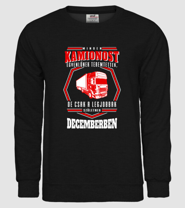 Minden kamionost egyenlőnek teremtettek...december minta fekete pólón