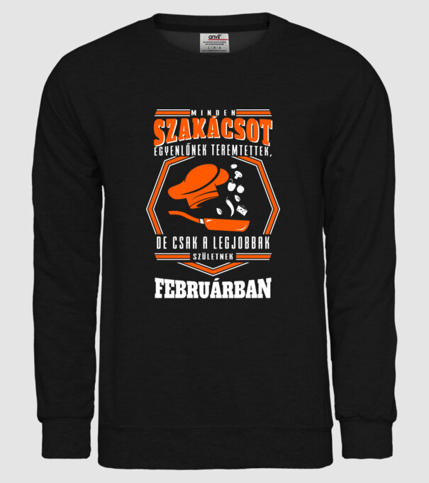 Minden szakácsot egyenlőnek teremtettek... február minta fekete pólón
