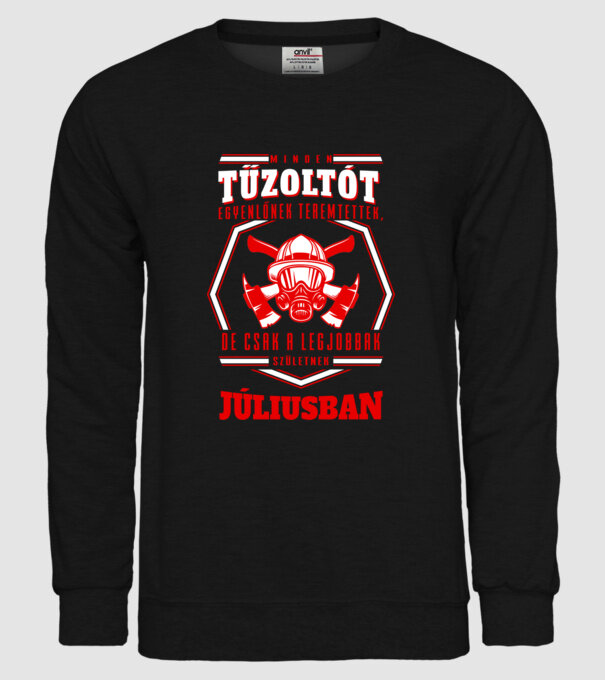 Minden tűzoltót egyenlőnek teremtettek..július minta fekete pólón