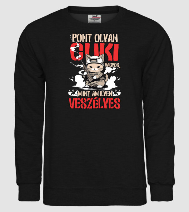 Olyan cuki amilyen veszélyes minta fekete pólón