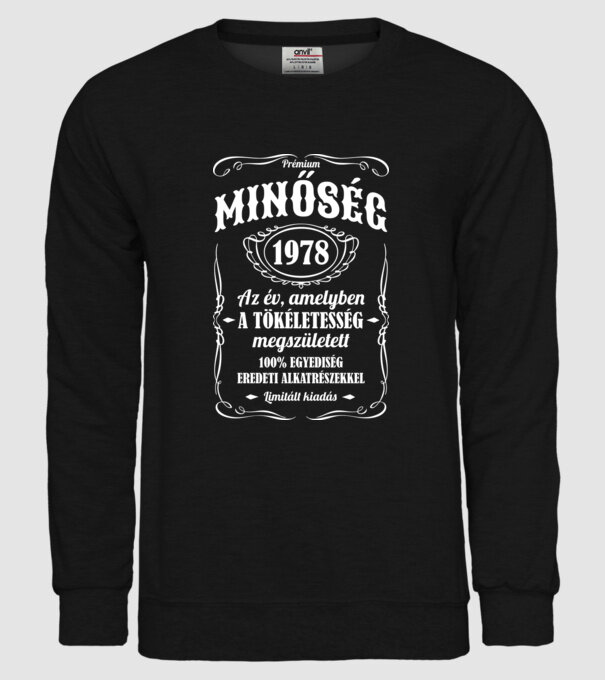 Prémium minőség 1978 minta fekete pólón