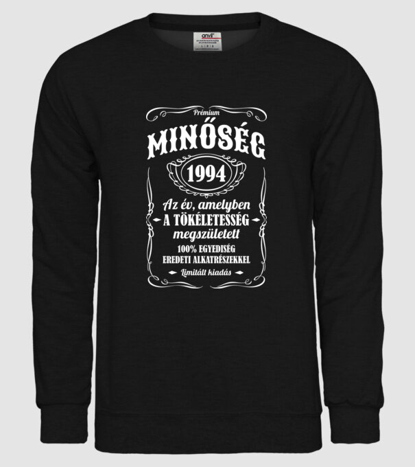 Prémium minőség 1994 minta fekete pólón