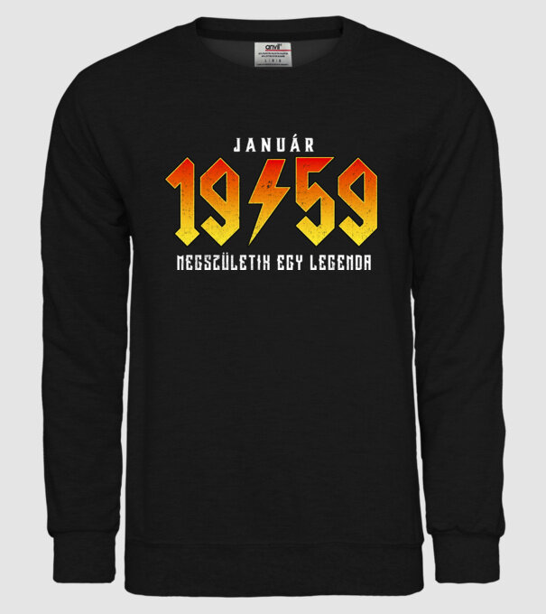 Rock születésnap 1959 Január minta fekete pólón