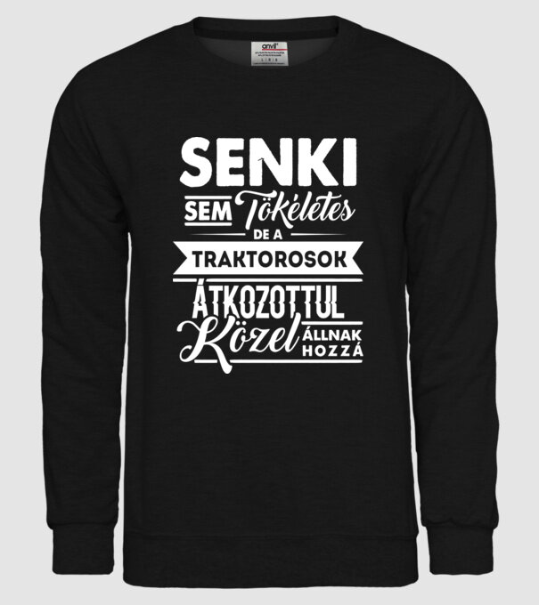 Senki sem tökéletes...traktoros minta fekete pólón