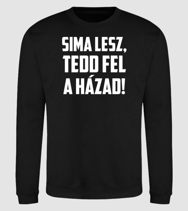 Sima lesz Szurkolói póló minta fekete pólón