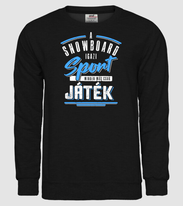 Snowboard minden más csak játék minta fekete pólón