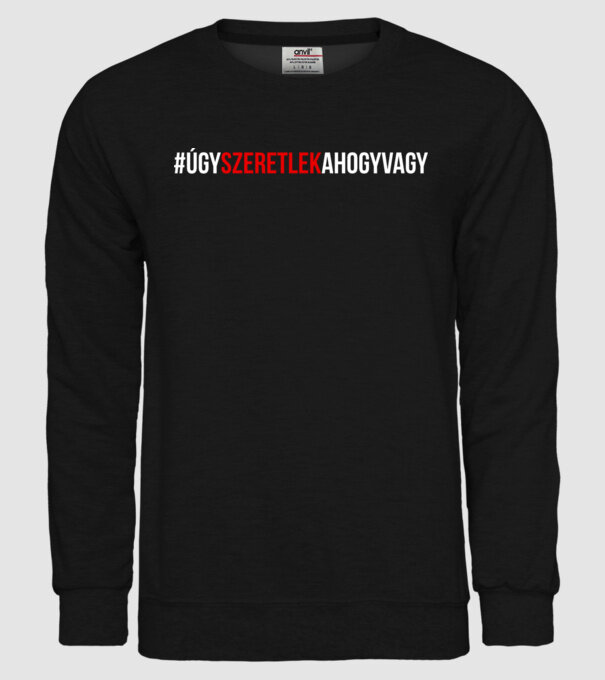 Úgy szeretlek ahogy vagy minta fekete pólón