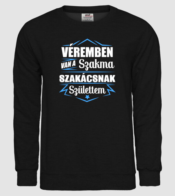 Véremben van a szakma Szakács minta fekete pólón