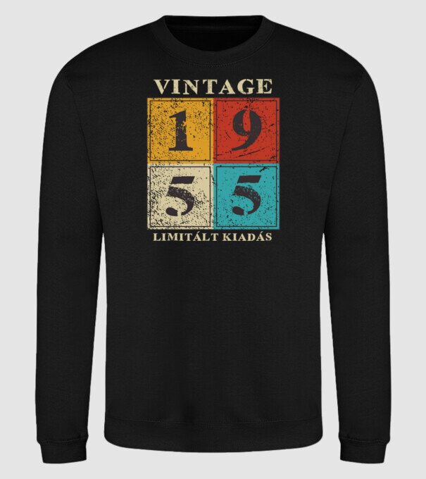 Vintage limitált - 1955 világos minta fekete pólón