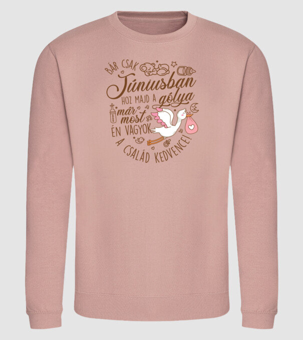 Hoz a gólya lány Június minta dusty pink pólón