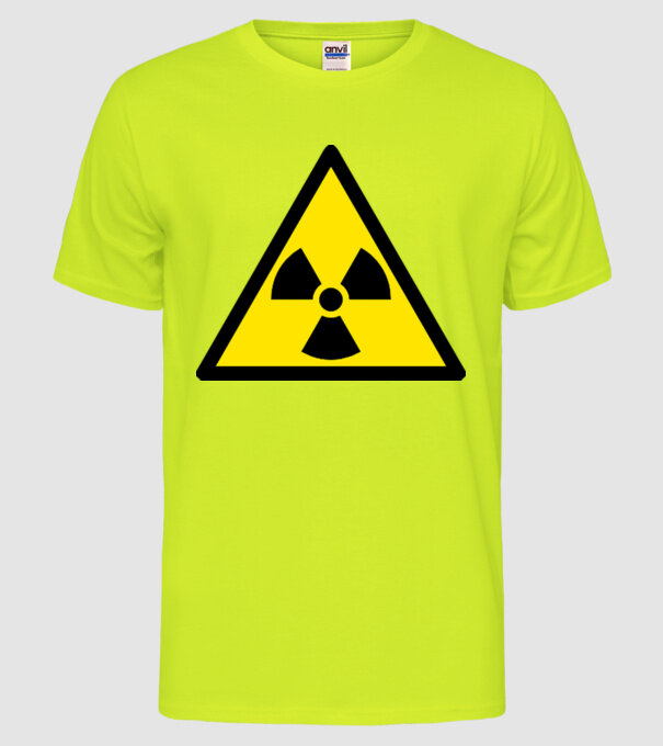 Radióaktív minta neonsárga pólón