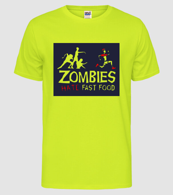 Zombie minta neonsárga pólón