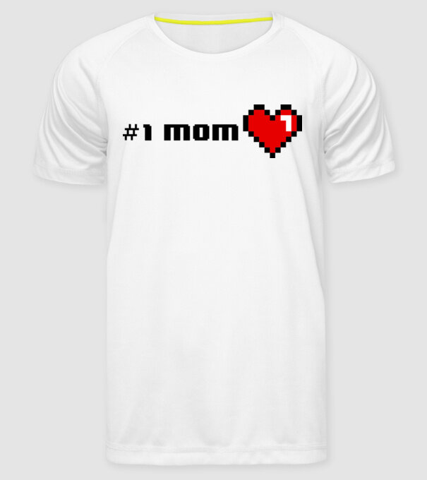8bit mom number one minta fehér pólón