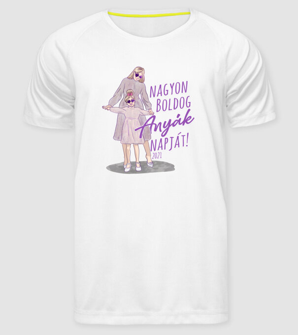 Anyák napja minta fehér pólón