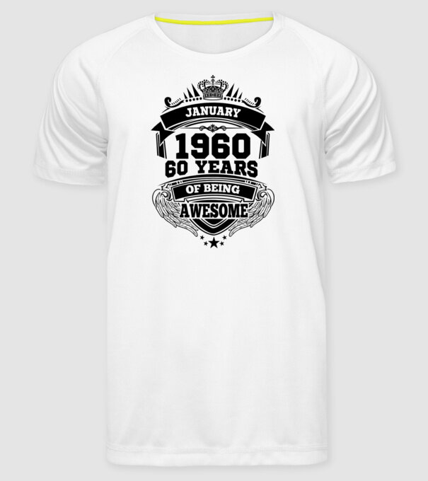 Awesome being of 60 years 1960 JANUÁR minta fehér pólón