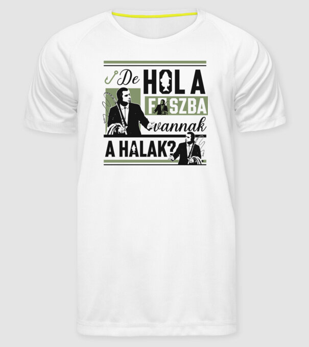 Hol a fszba vannak a halak minta fehér pólón