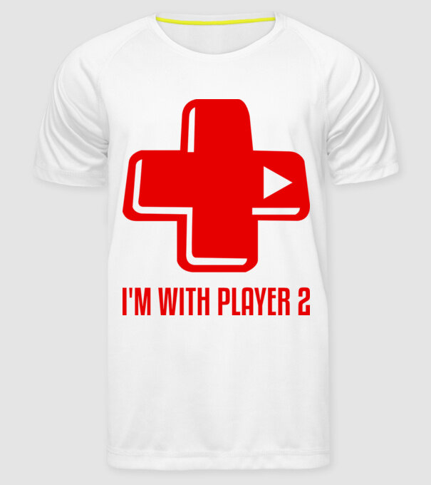 player 2 minta fehér pólón