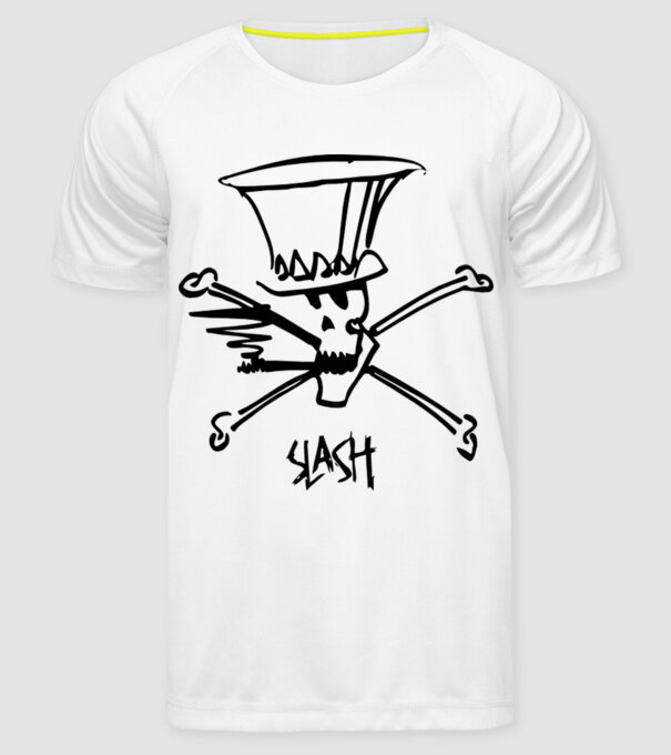 slash-logo minta fehér pólón
