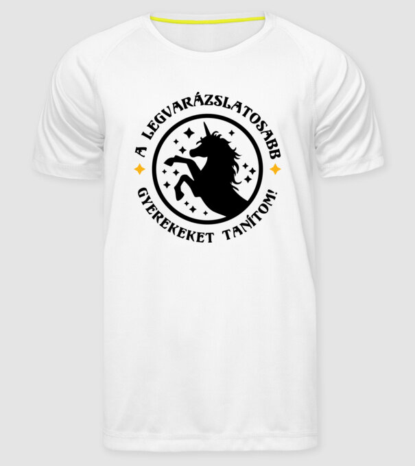 Varázslatos tanárnő minta fehér pólón