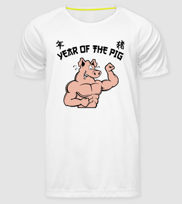 Year of the Pig minta fehér pólón