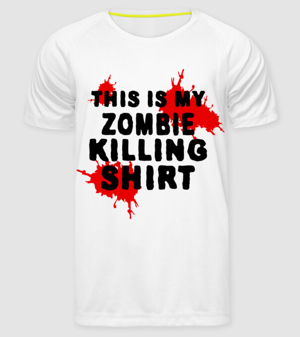 Zombiölő póló minta fehér pólón