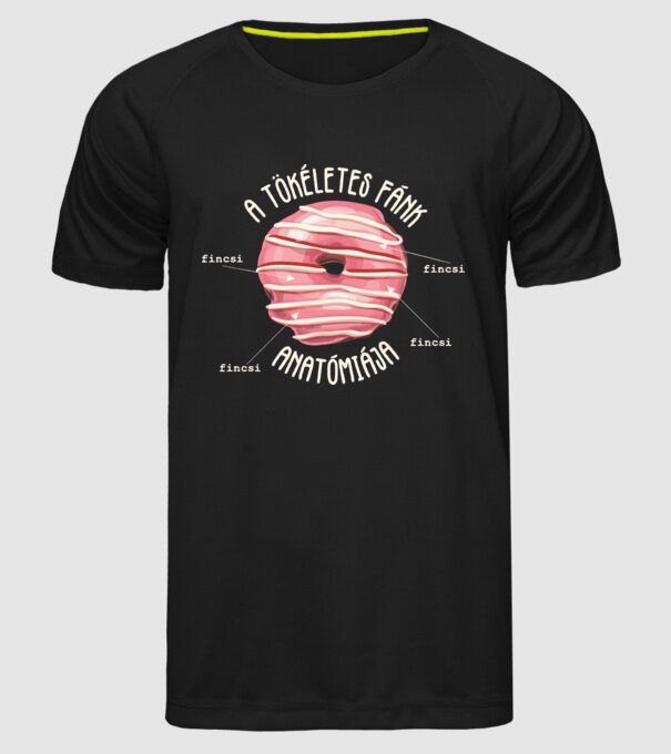 Anatomy of a perfect donut lght minta fekete pólón