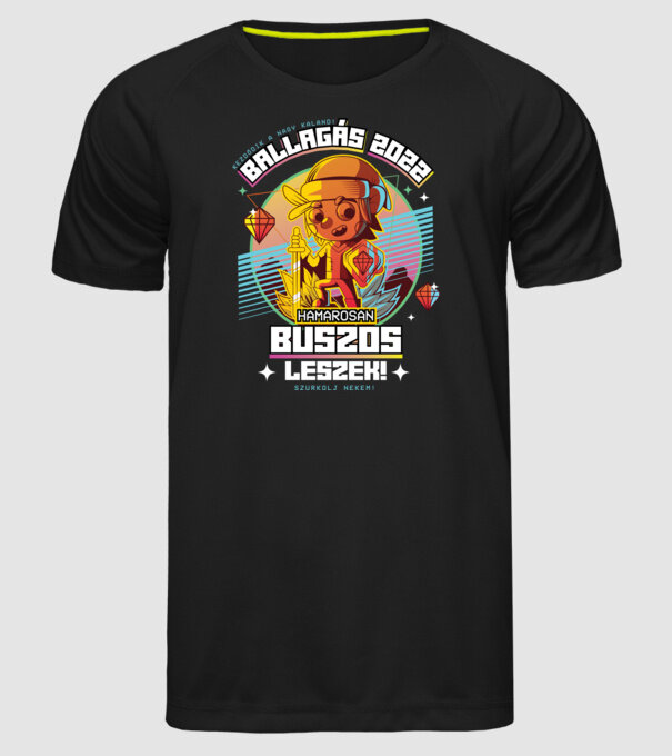Arcade Jövőbeli szakmás buszos minta fekete pólón