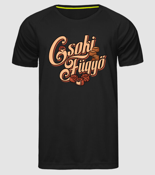 Csoki függő minta fekete pólón