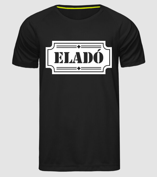 eladó minta fekete pólón