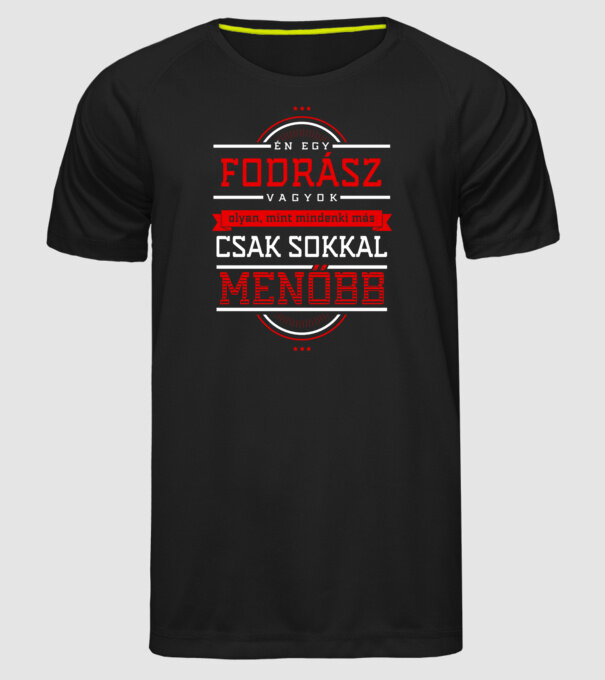 Én egy menő fodrász vagyok minta fekete pólón