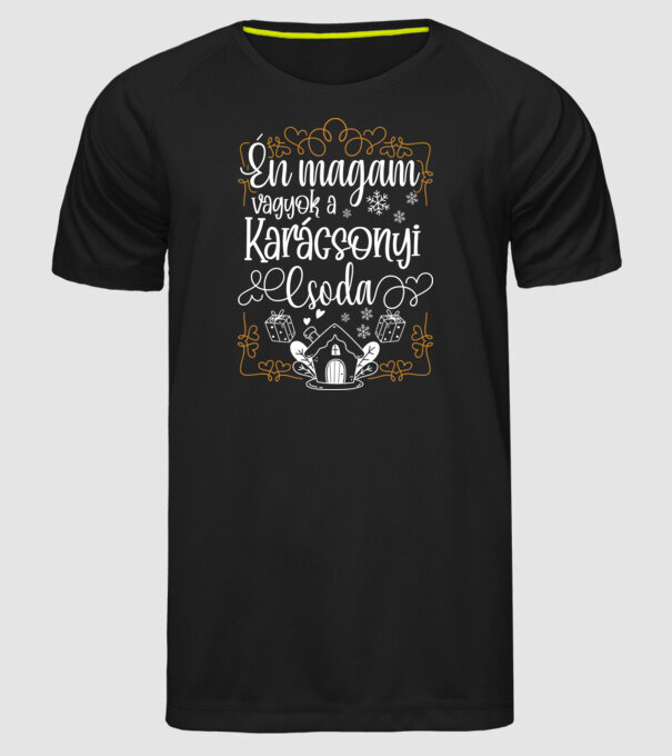 Karácsonyi csoda minta fekete pólón