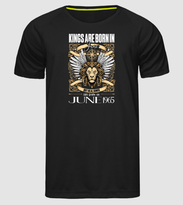 KINGS ARE BORN 1965 - JÚNIUS minta fekete pólón