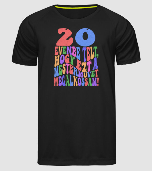 Mestermű megalkotása 20 minta fekete pólón