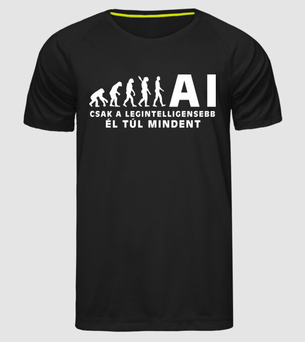 Mesterséges intelligencia evolúció minta fekete pólón