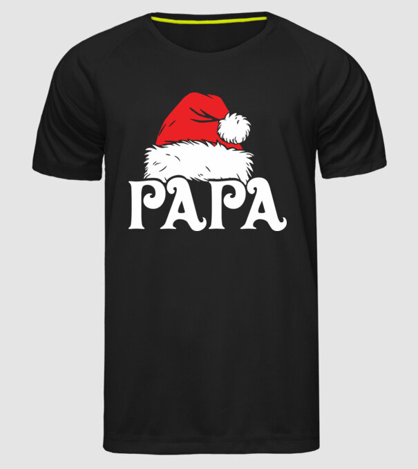 Mikulás sapka Papa minta fekete pólón